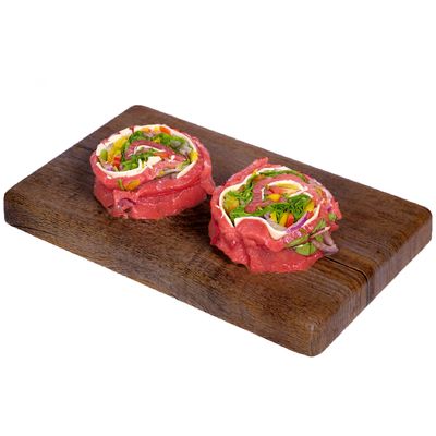 Rosettes de bœuf aux légumes, fromage et jambon