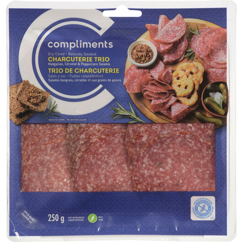 Compliments Trio variété hongroise, cervelat et peppercorn charcuterie 250 g