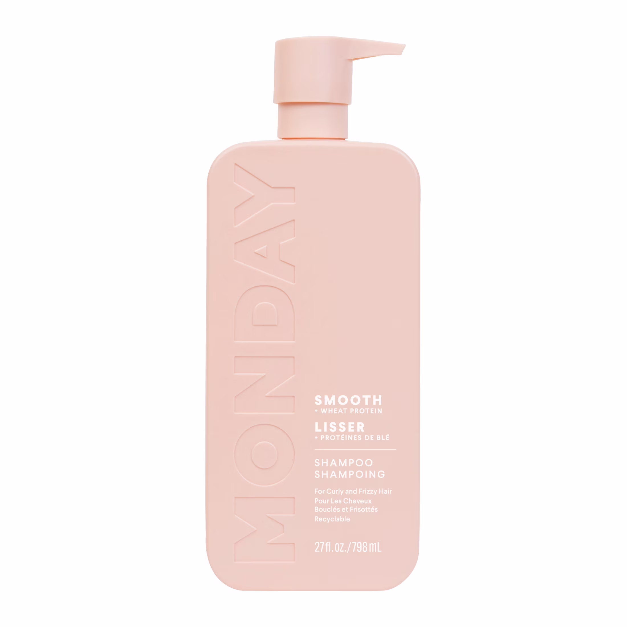Monday haircare shampooing lissant avec protéine de blé & huile d'avocat pour cheveux sujets aux frisottis