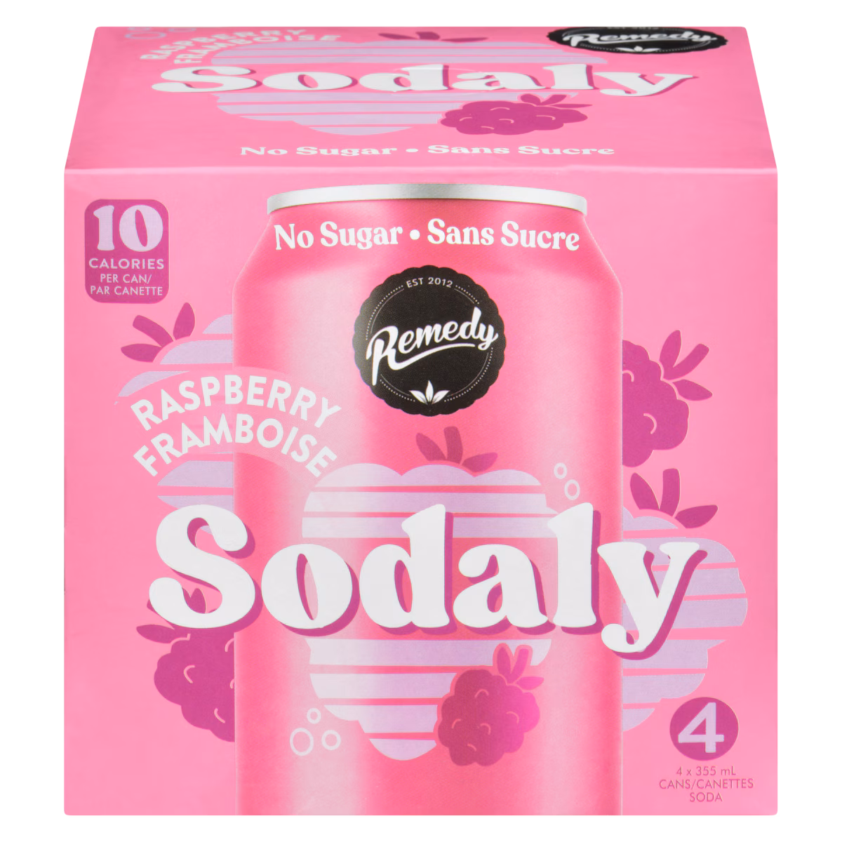 Boisson pétillante framboise, paquet de 4