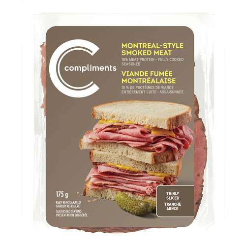 Compliments Viande Fumeé montréalaise tranchée mince 175 g