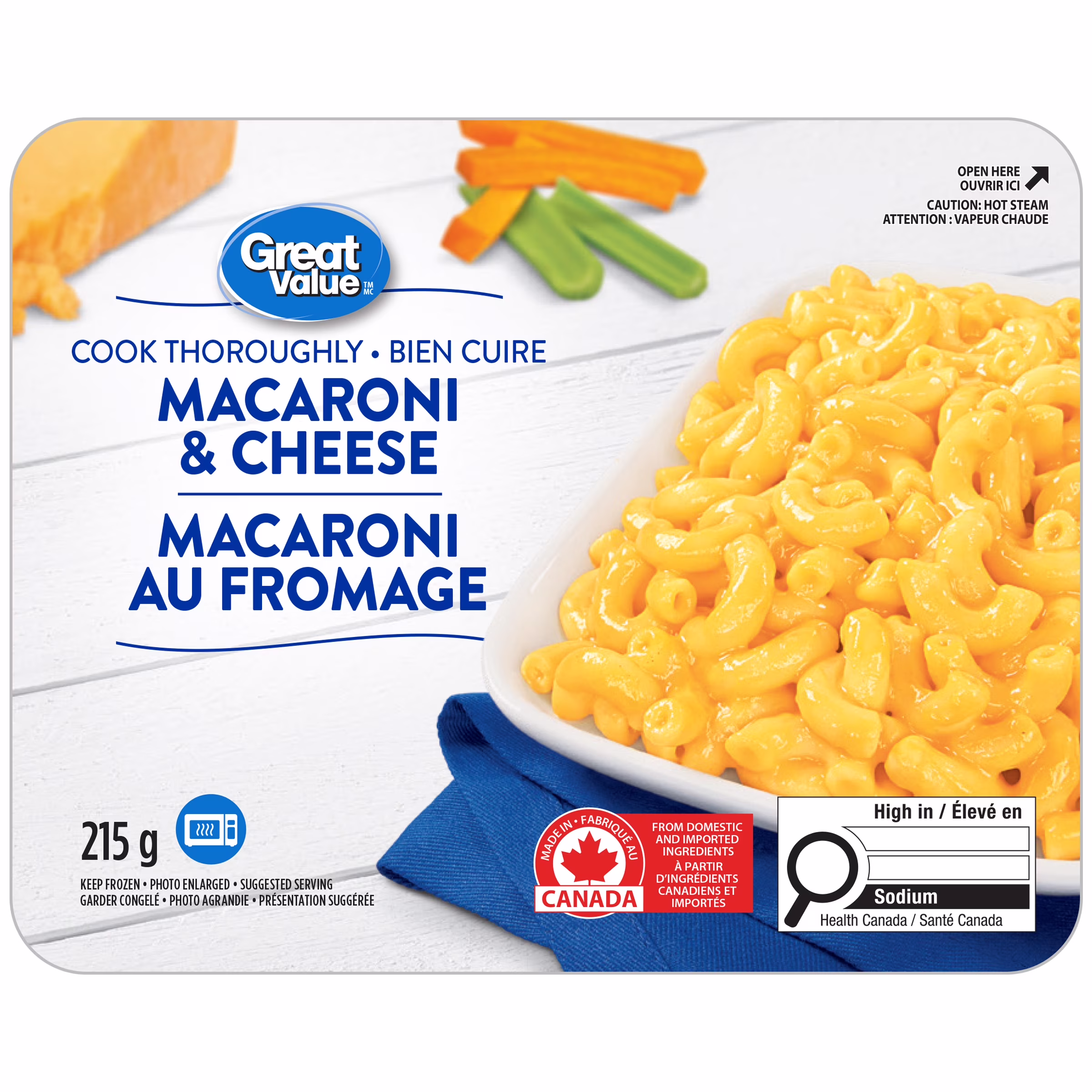 Macaroni au fromage great value 215& g