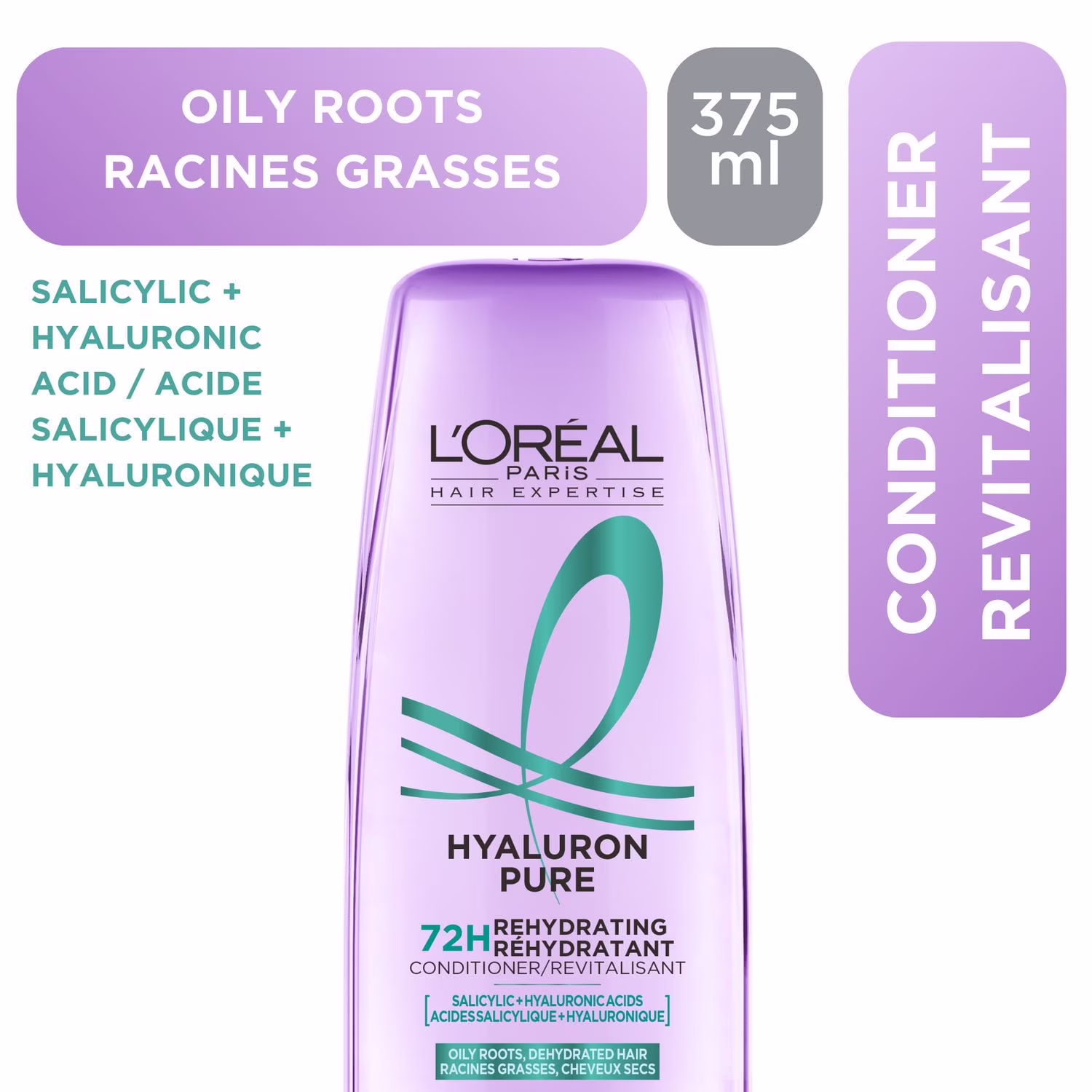 Hyaluron pure revitalisant réhydratant  pour racines grasses & cheveux déshydratés
