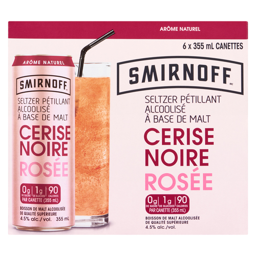 Smirnoff Seltzer cerise noire 6 x 355 ml