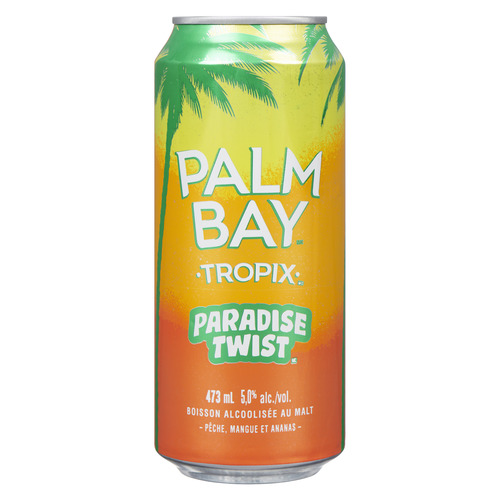 Boisson de malt alcoolisée à la mangue, pêche et ananas