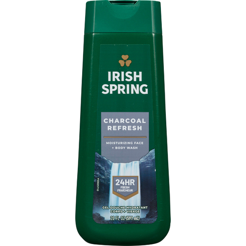 Irish Spring Gel douche Charcoal Refresh corps et visage 591 ml