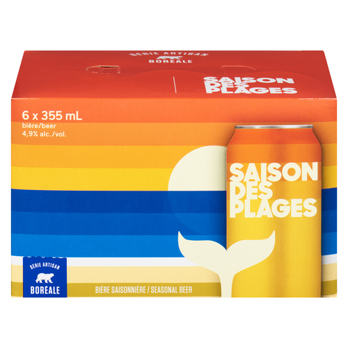 Boréale Saison des Plages Bière 4.9% d'alcool 6 x 355 ml (canettes)