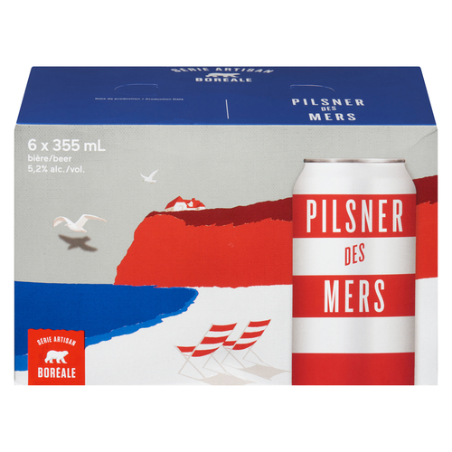 Boréale Pilsner des Mers Pilsner Bière 5.2% d'alcool 6 x 355 ml (canettes)