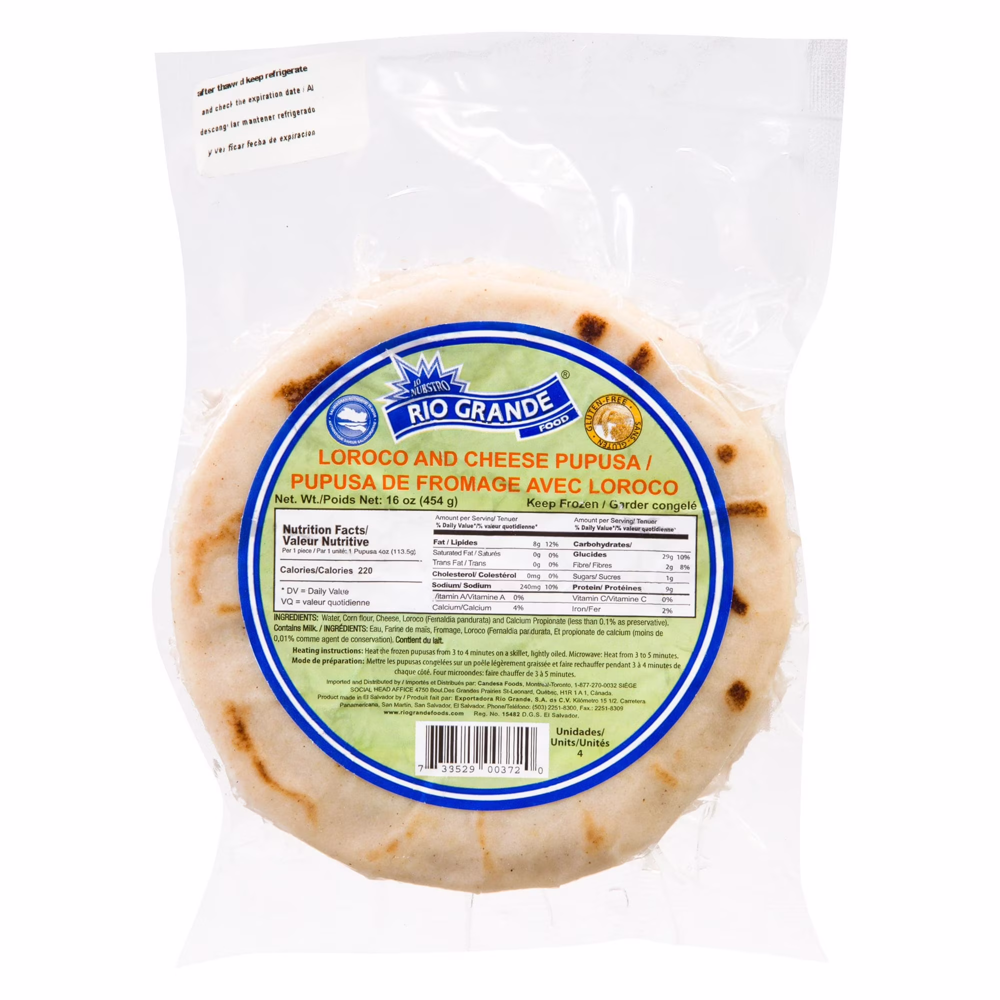 Pupusa au loroco rio grande