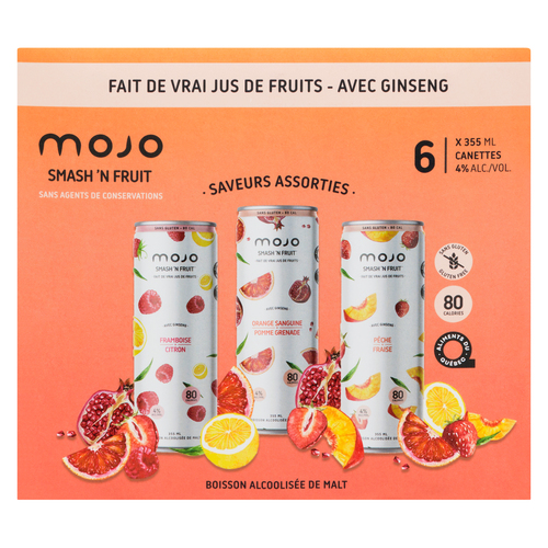 Mojo Smach Seltzer Eau pétillante alcoolisée 6 x 355 ml