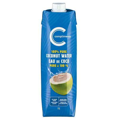 Compliments Eau de noix de coco 100% pure 1 L