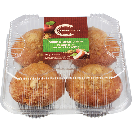 Compliments Muffins pomme et sucre à la crème 4 x 100 g (congelé)