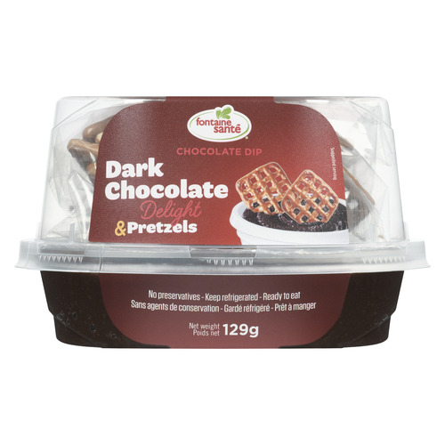 Trempette au chocolat noir et bretzels