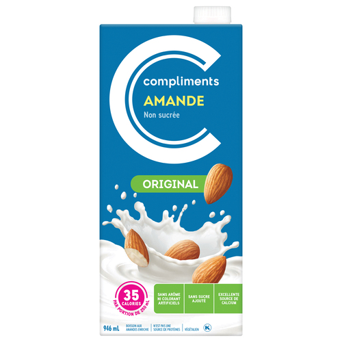 Compliments Boisson aux amandes enrichie non sucrée 946 ml
