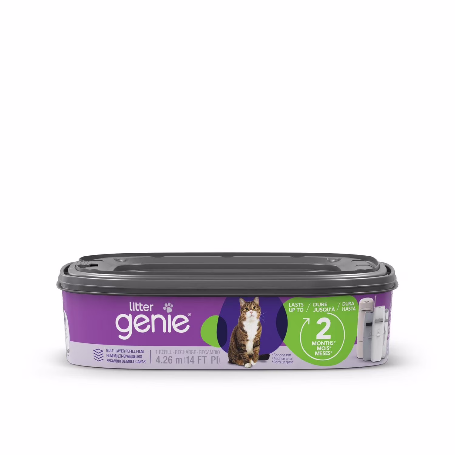 Recharge standard litter genie 1pk - dure jusque 2 mois pour un chat - sacs à litière la recharge standard offre 14 pieds de sacs