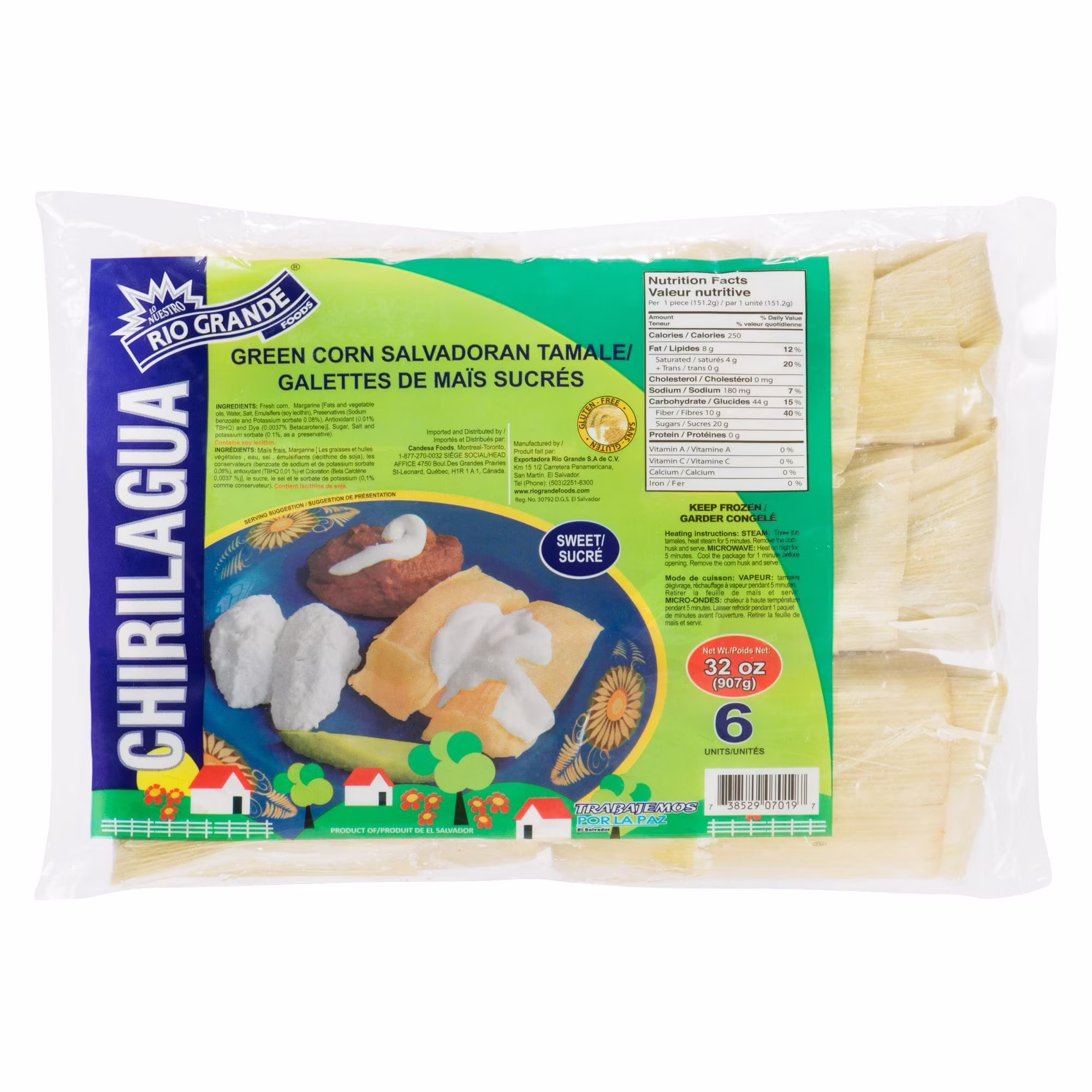 Galettes de maïs sucrée salvadoriennes chirilagua de rio grande . 6 pièces