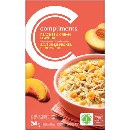 Compliments Gruau instantané saveur pêches et crème 260 g