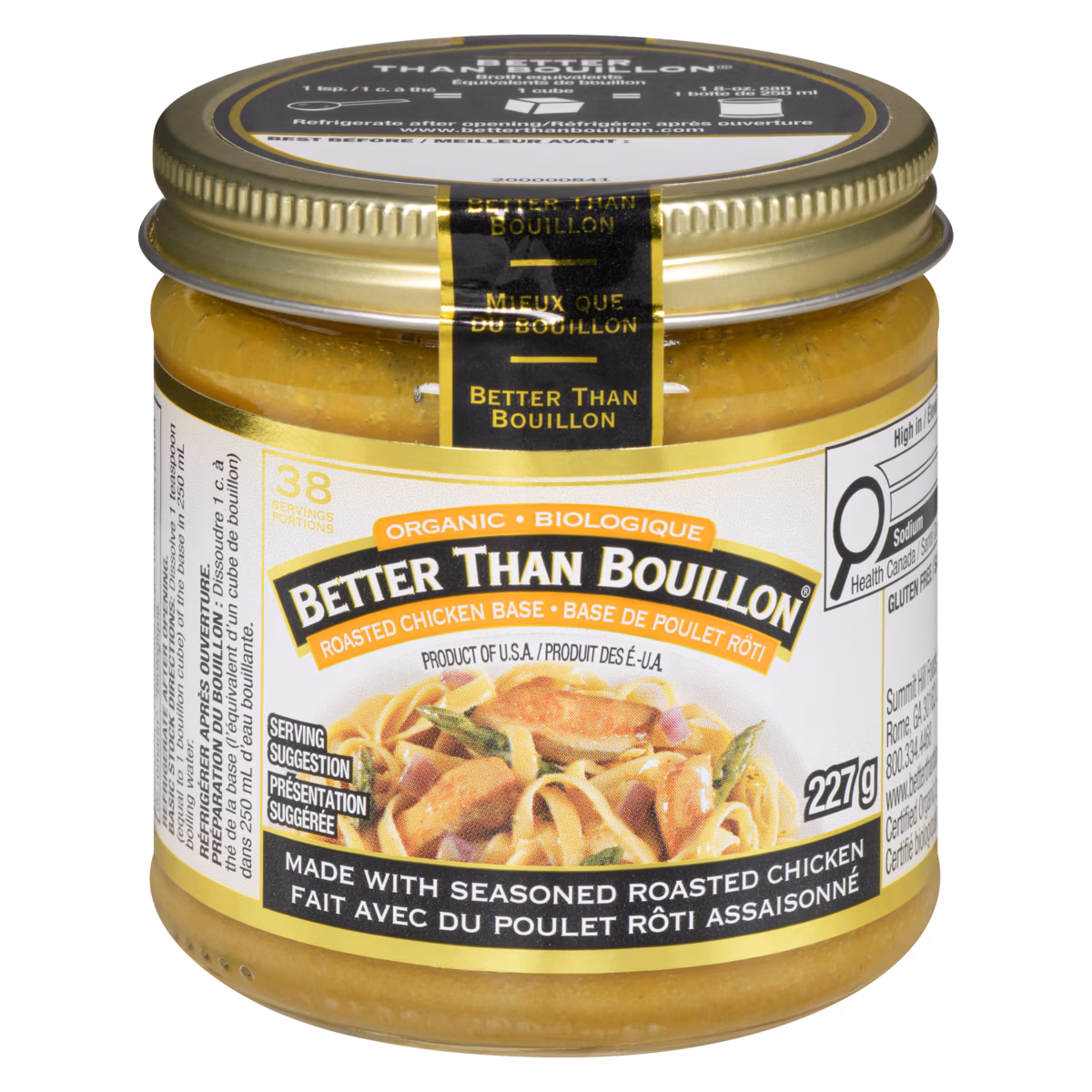 Bouillon de poulet rôti biologique