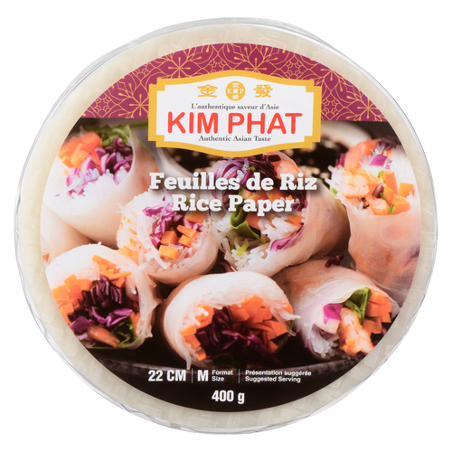 Kim Phat Feuilles de riz 22cm pour rouleau 400 g