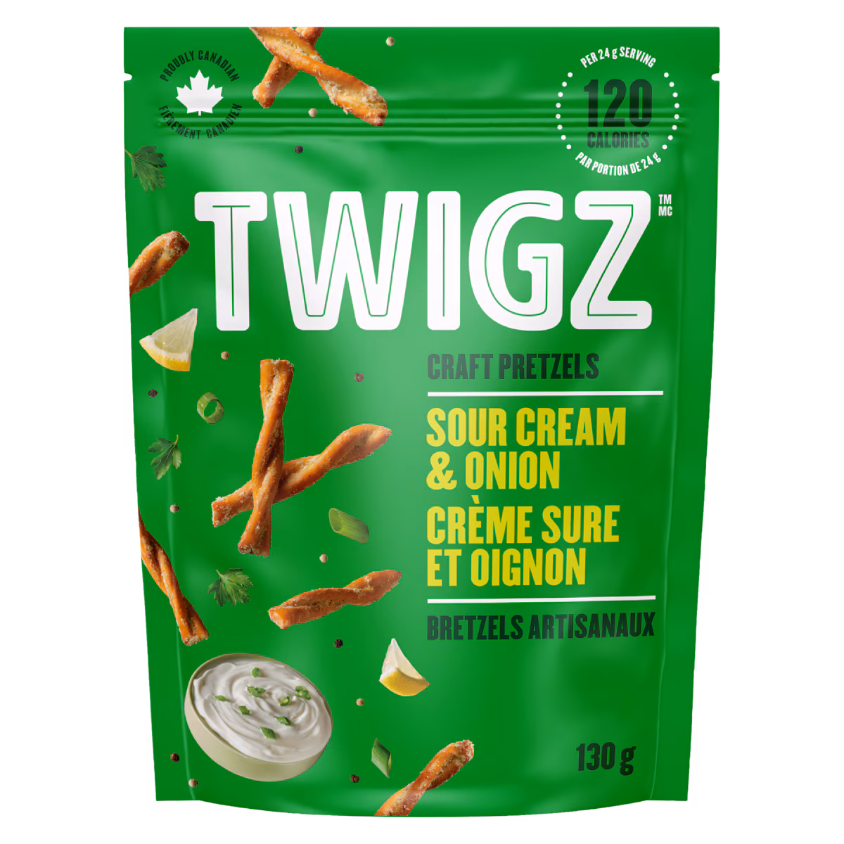 Bretzels artisanaux crème sure et oignon