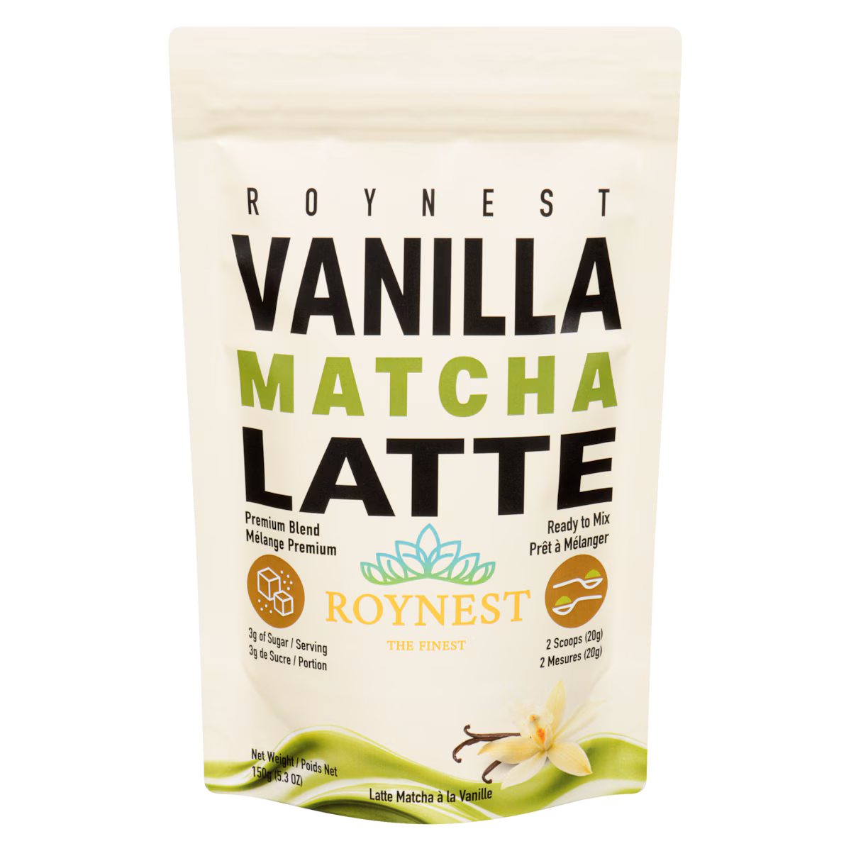 Latte matcha à la vanille