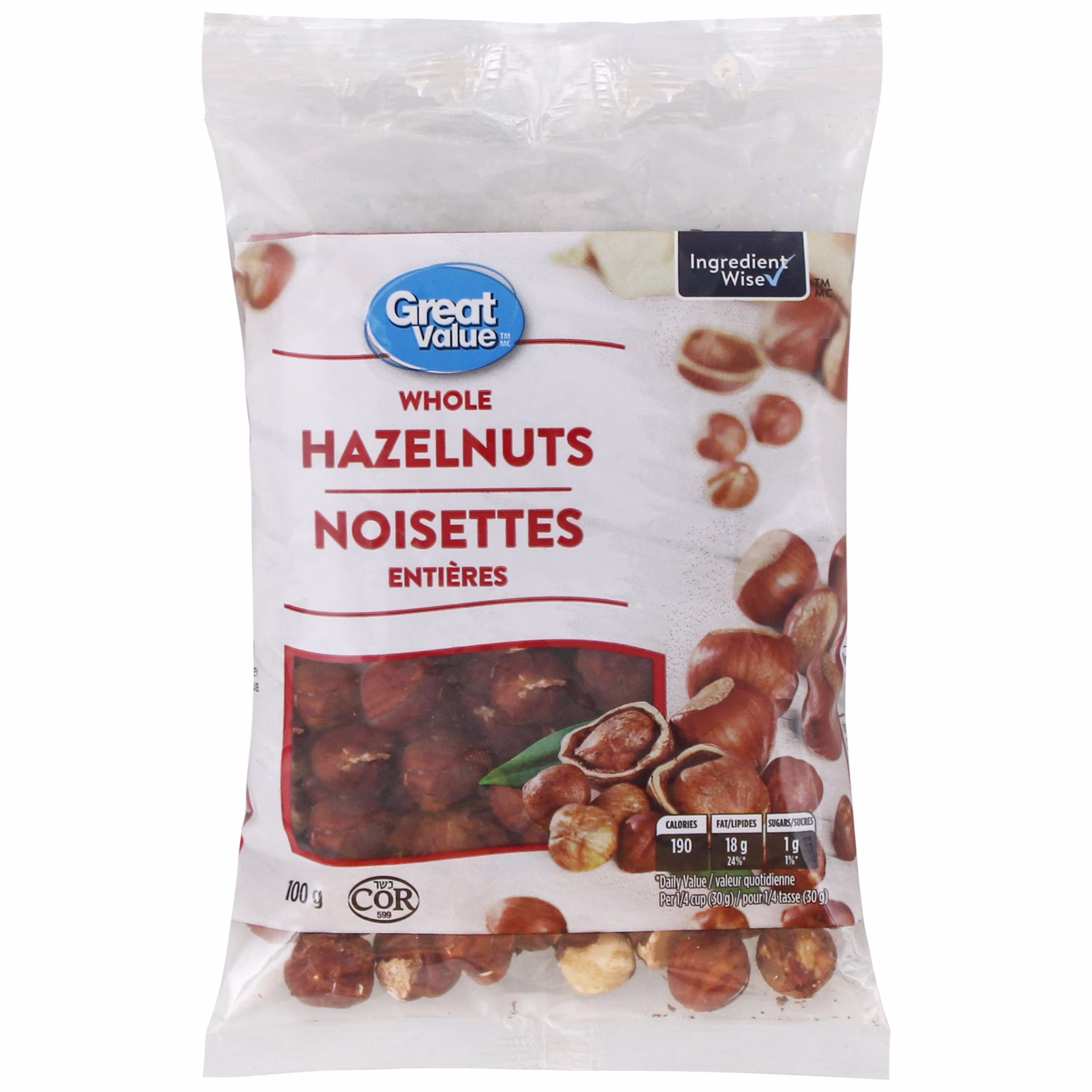 Noisettes entières great value