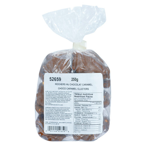 Les Aliments Johnvince Bonbons chocolat caramel et arachides 250 g