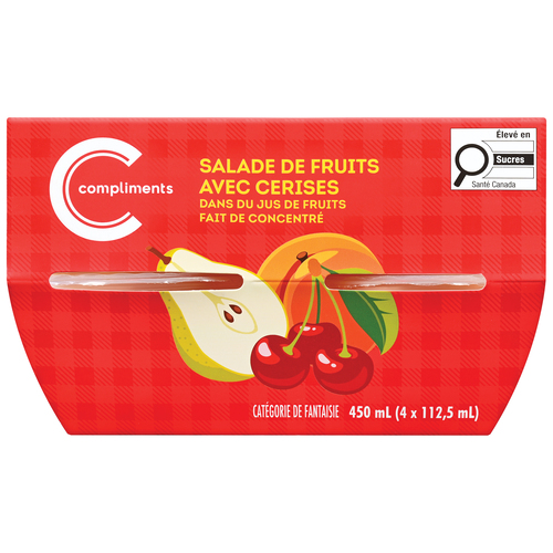 Compliments Salade de fruits avec cerises 4 x 112.5 ml