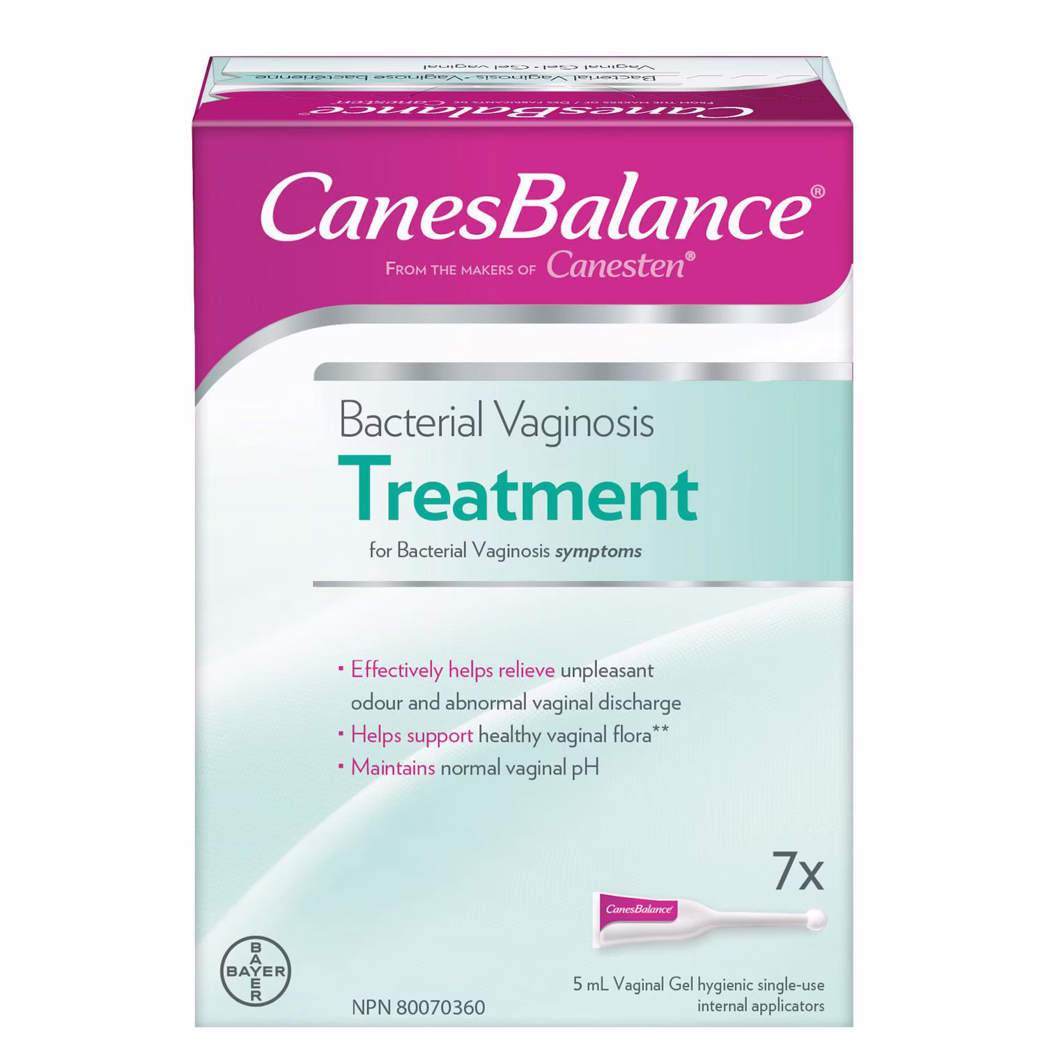 Canesbalance pour le traitement des symptômes de vaginose bactérienne 7 applicateurs à usage unique