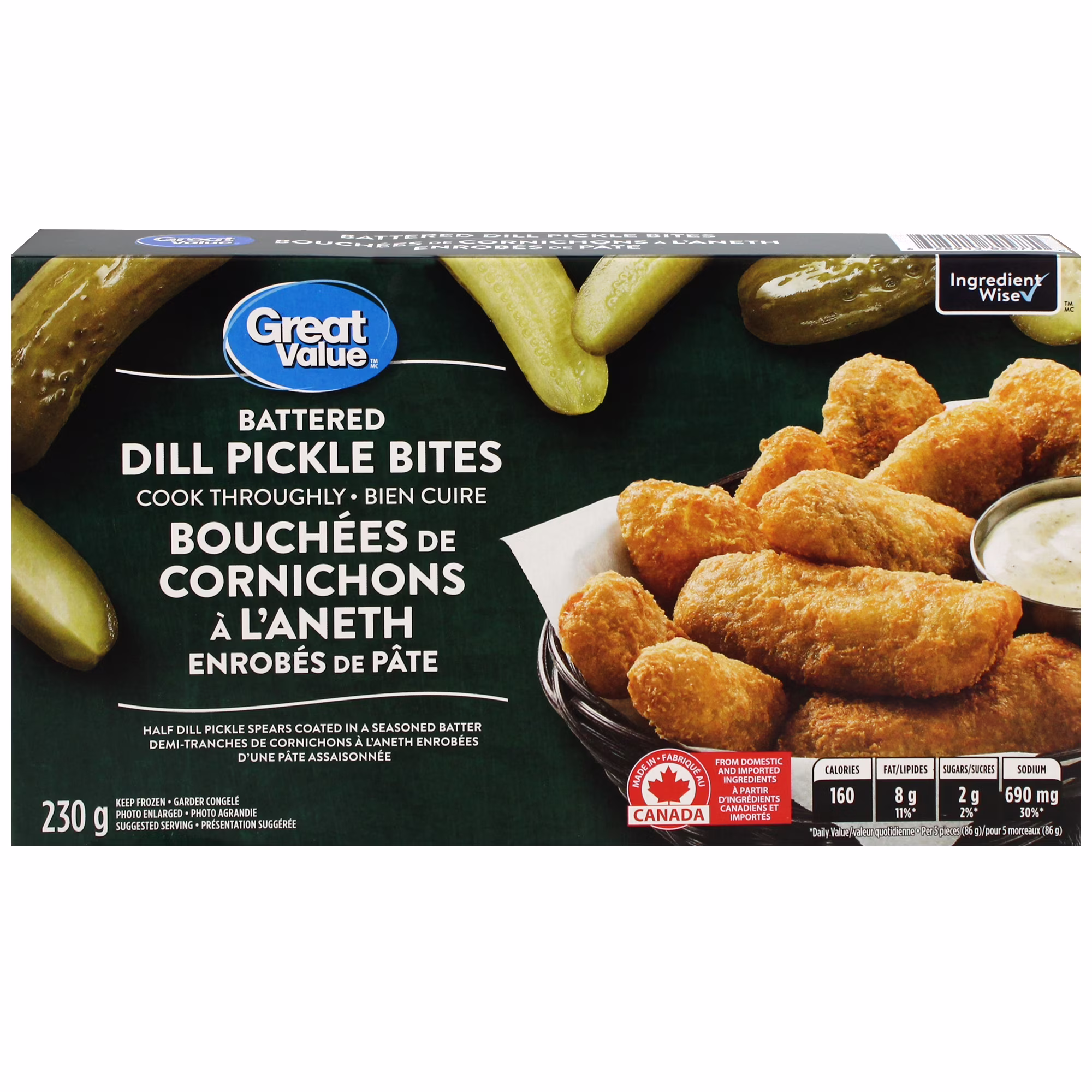 Bouchées de cornichons à laneth enrobés de pâte great value