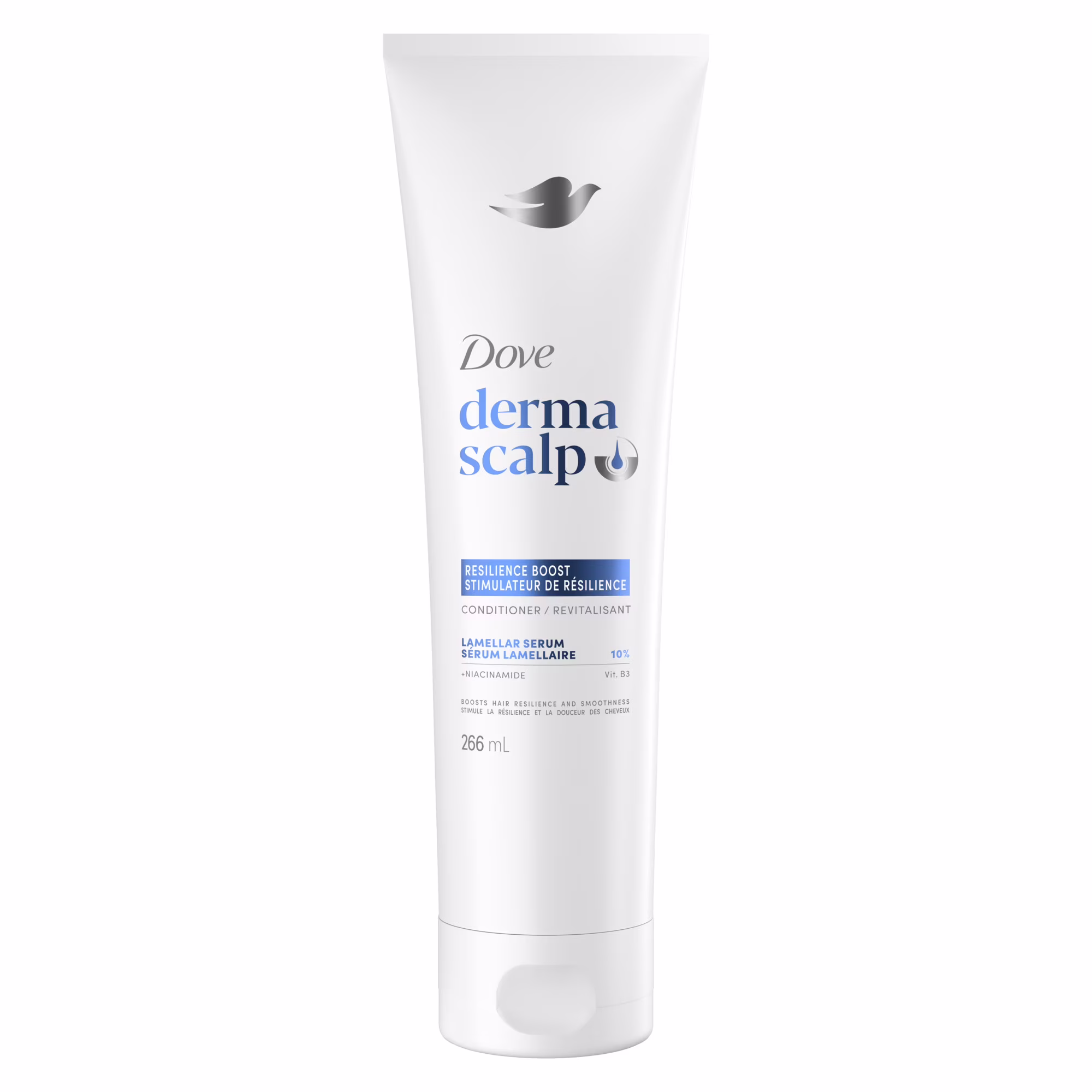 Revitalisant pour renforcer la résilience  boost de résilience. dove derma scalp antipelliculaire avec des actifs de soins cliniquement éprouvés.