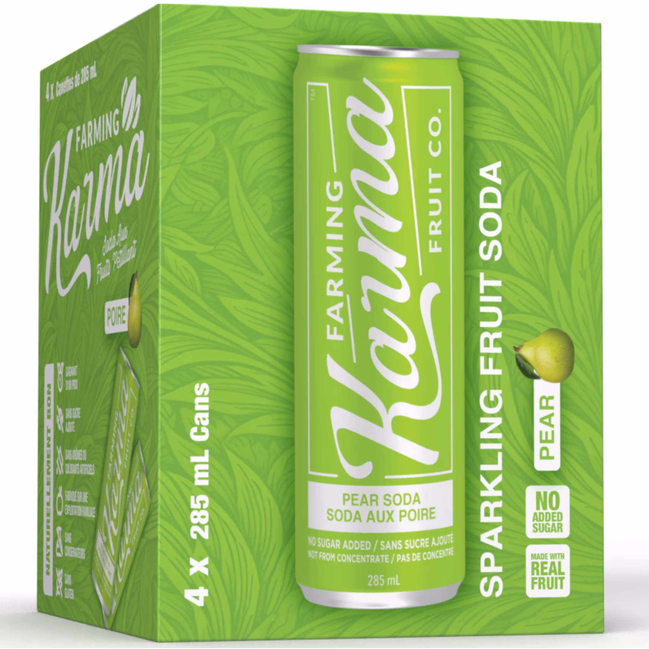 Farming karma fruit soda aux poires 4x - ingrédients entièrement naturels