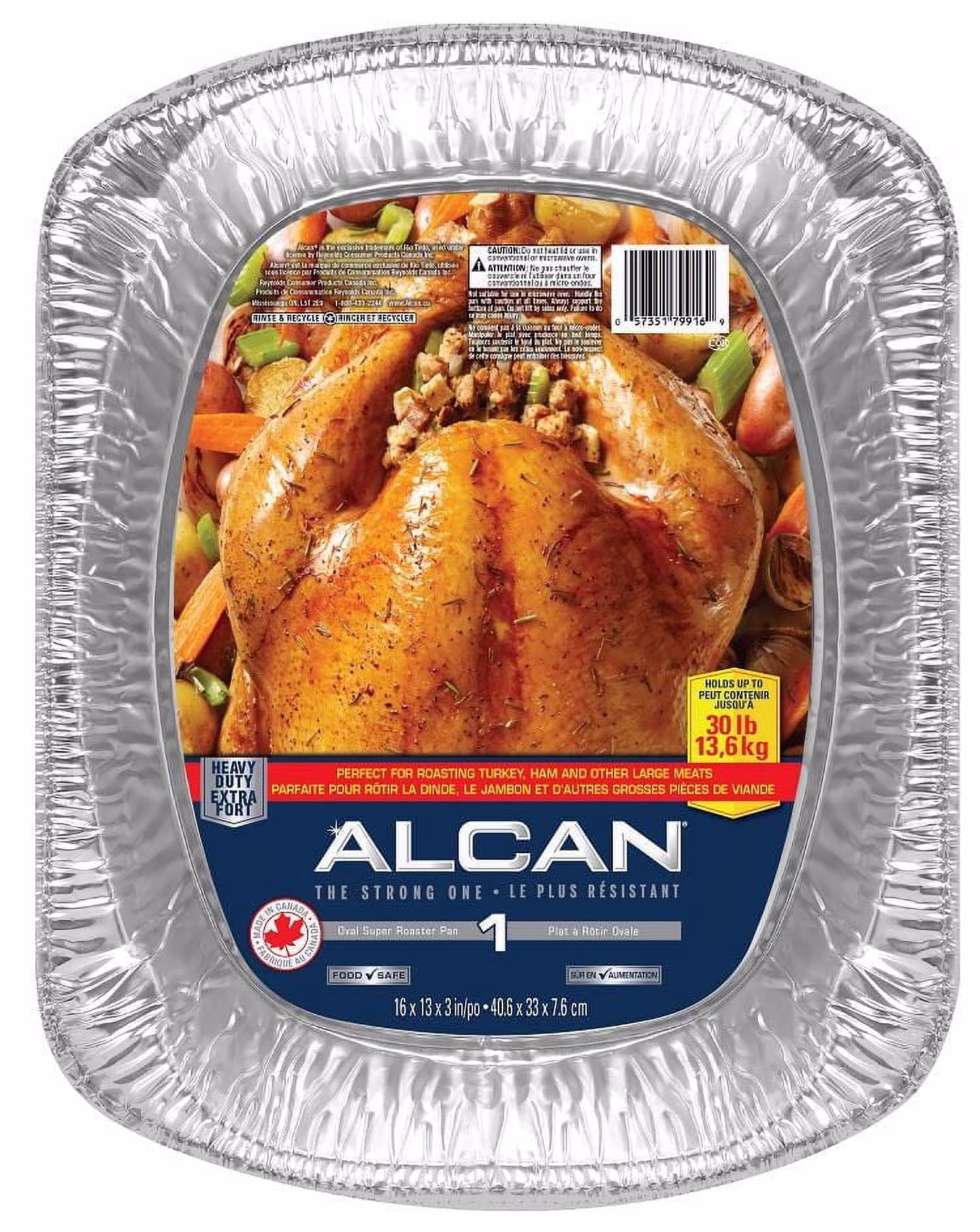 Rôtissoire ovale ultra résistante. plats à cuisson en aluminium alcanmd essentials. 1 unité plats à cuisson rôtissoire ovale alum. alcan 1un
