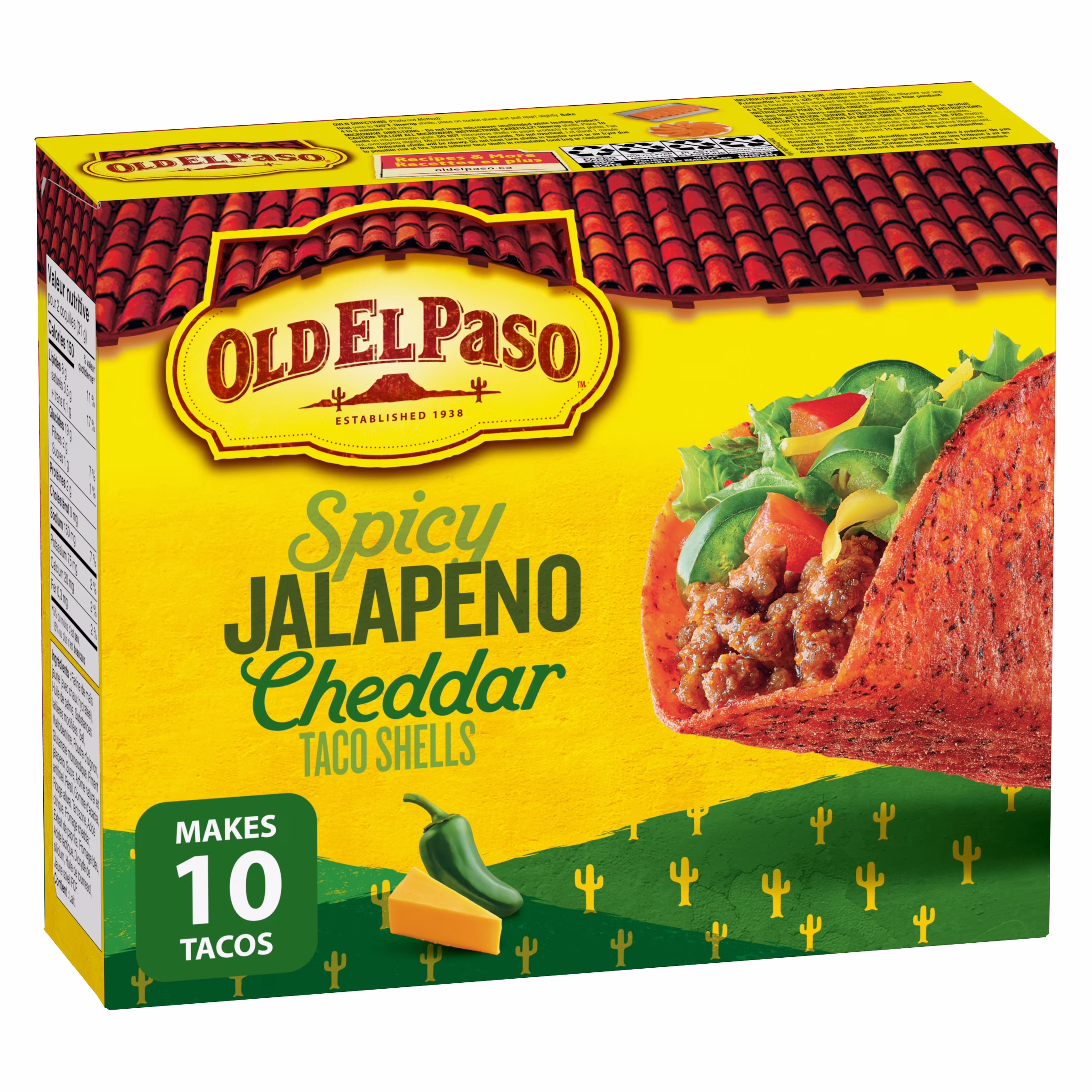 Coquilles à tacos à saveur de cheddar épicé au jalapeno