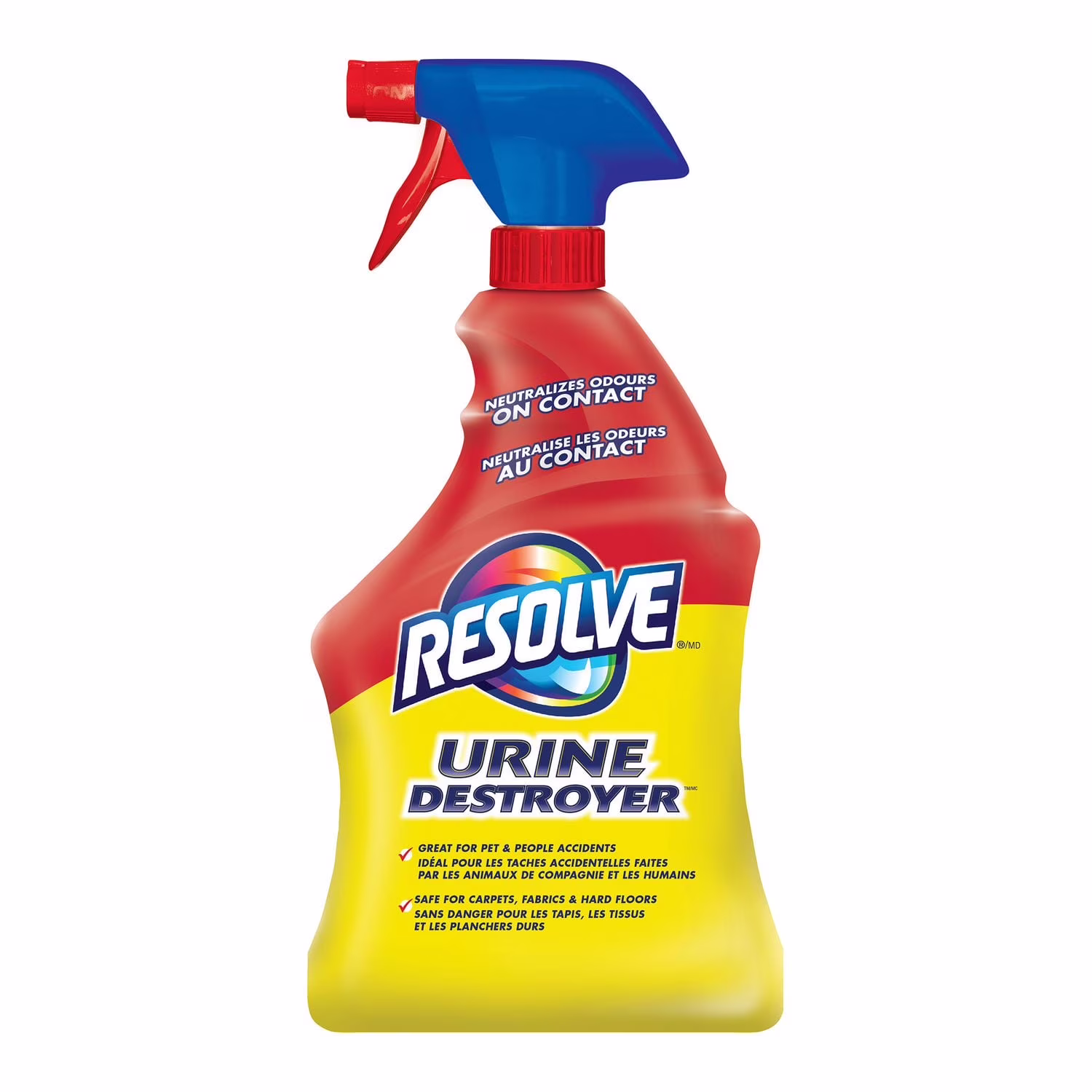 Resolve. urine destroyer. . nettoie et neutralise les odeurs sur les tapis. tissu et bois
