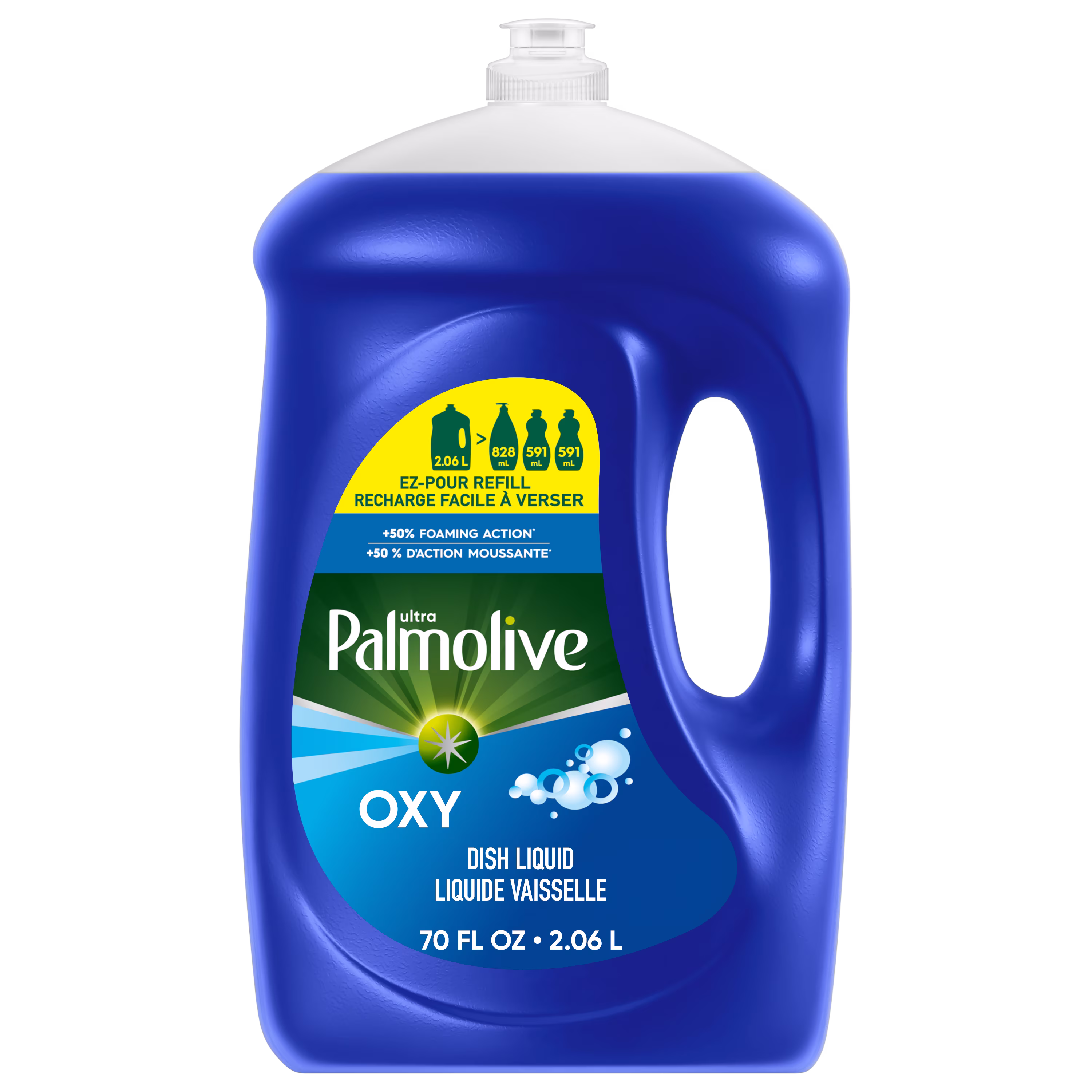 Liquide vaisselle palmolive ultra oxy. puissant sur les graisses. recharge ez-pour de 2.06 l