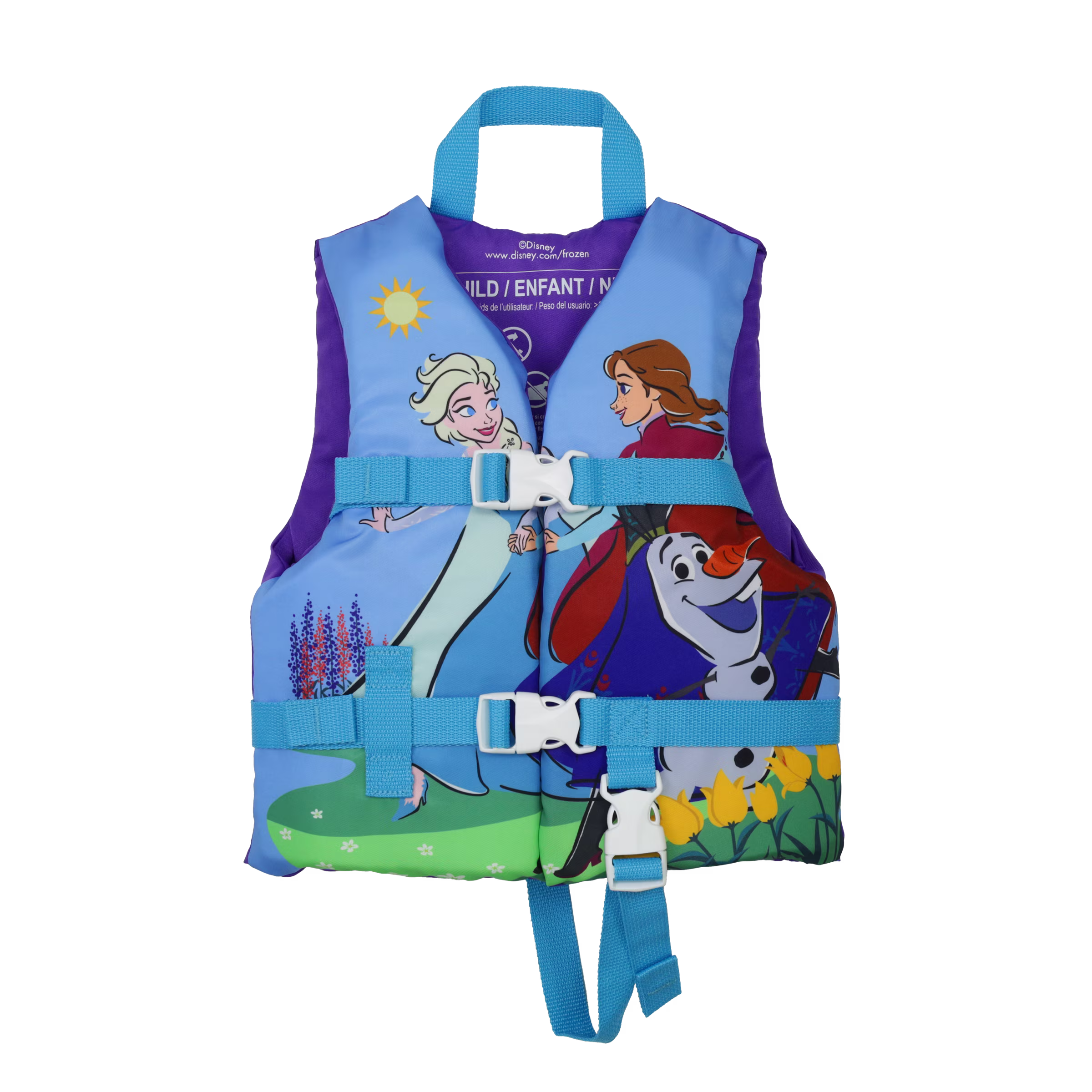 Veste de sauvetage disney frozen pour enfants approuvée uscg gilet nautique 33- ajustable