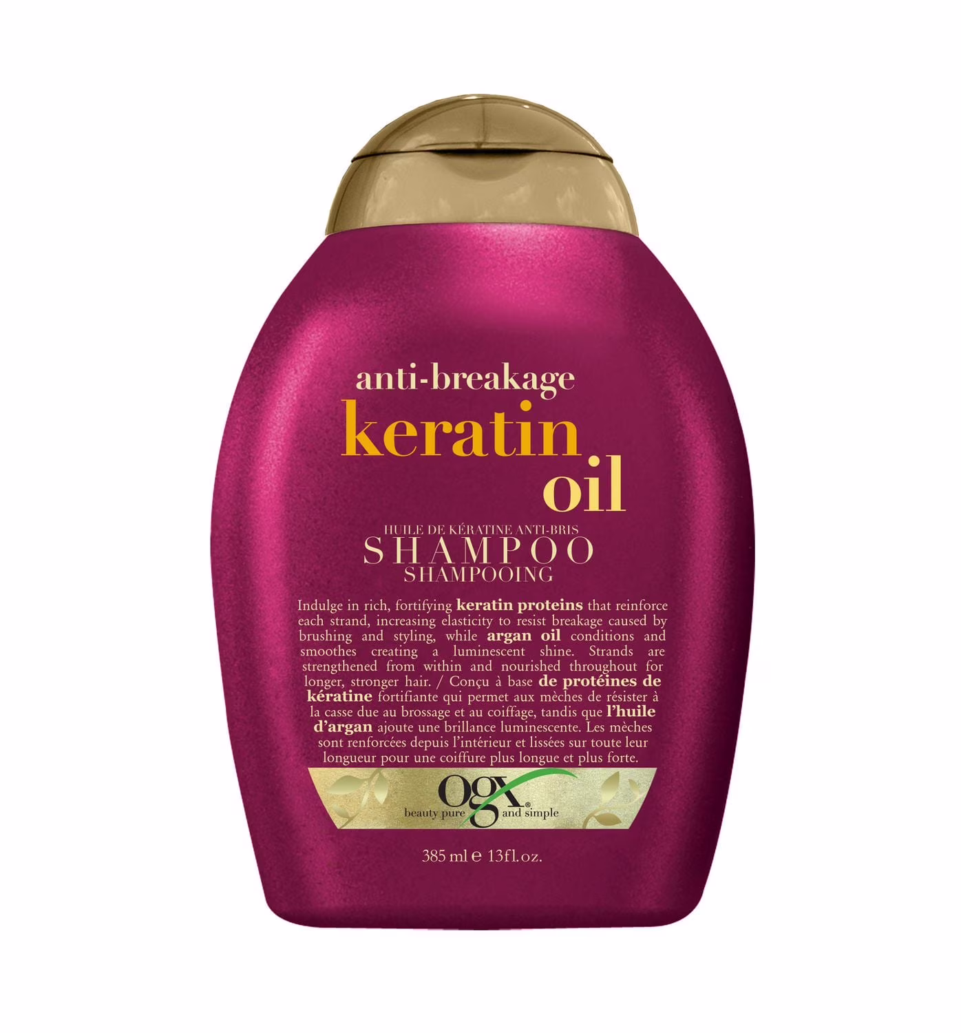 Ogx anti-bris + huile de kératine shampooing