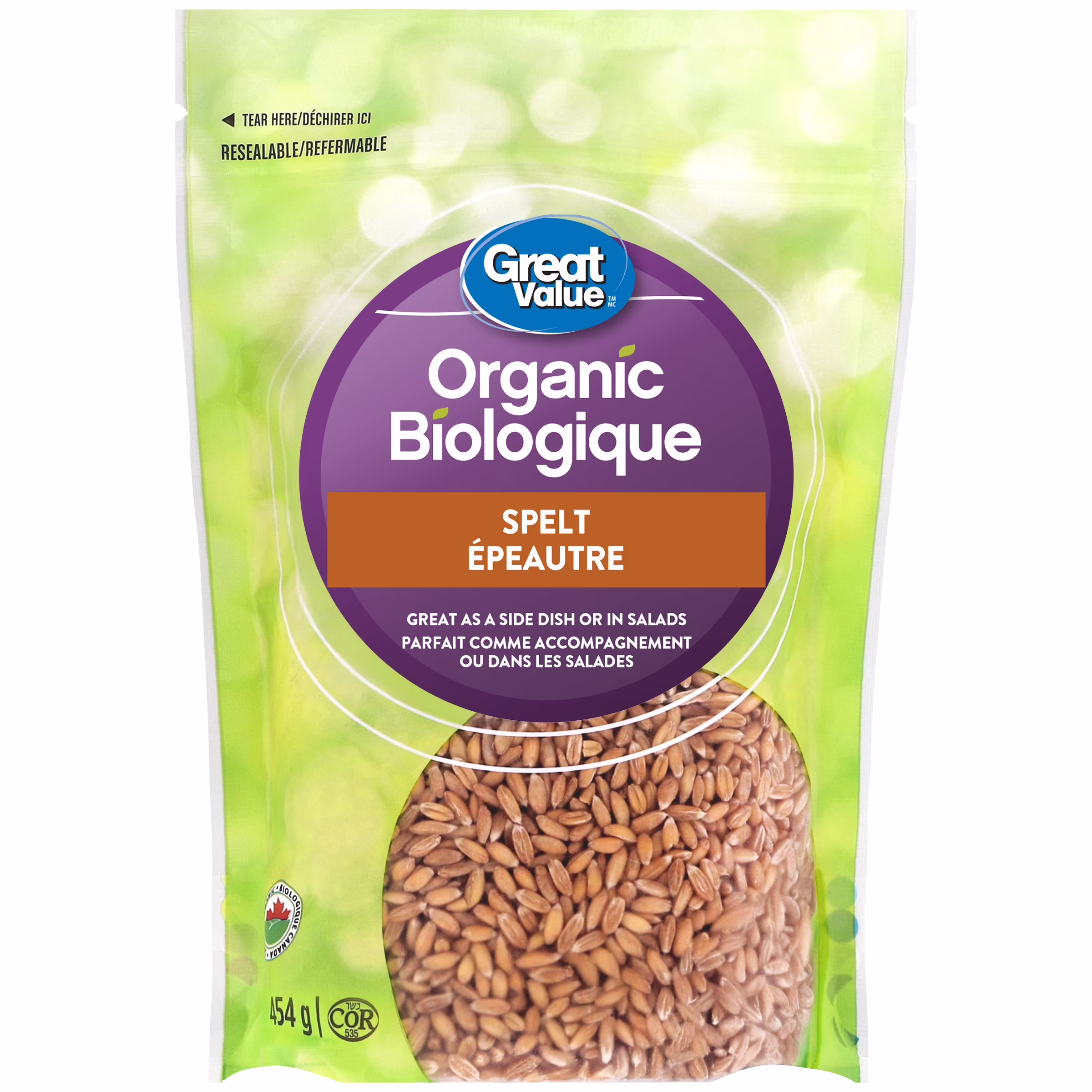 Épeautre biologique great value 454& g