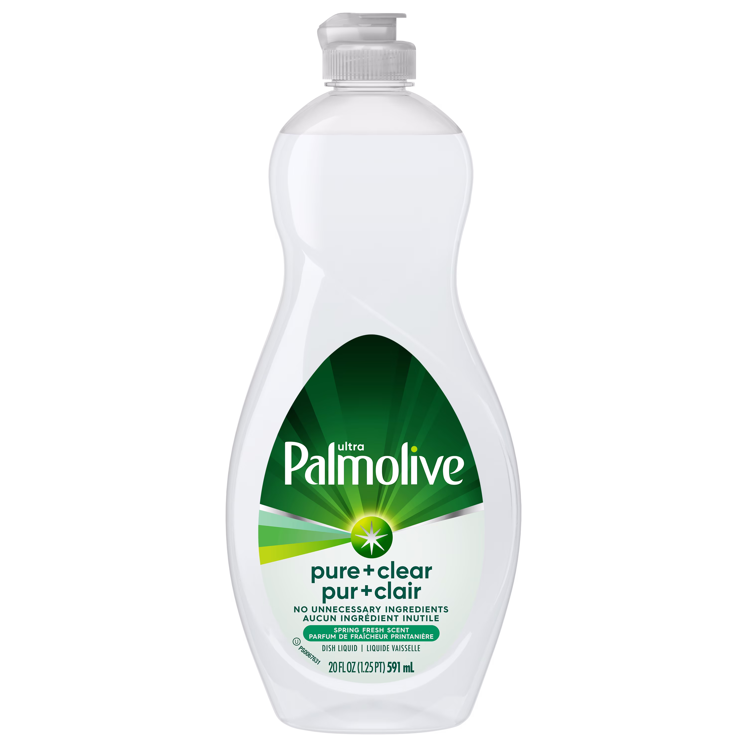 Liquide vaisselle palmolive ultra pure + clear. parfum frais printanier. 591& ml