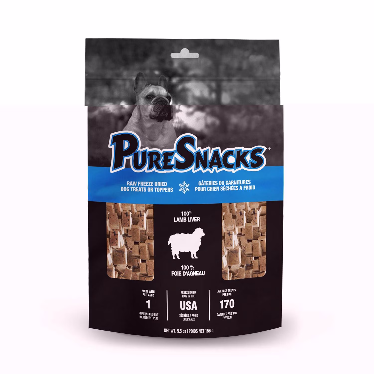 Puresnacks gâteries séchées à froid de foie d'agneau pour chien