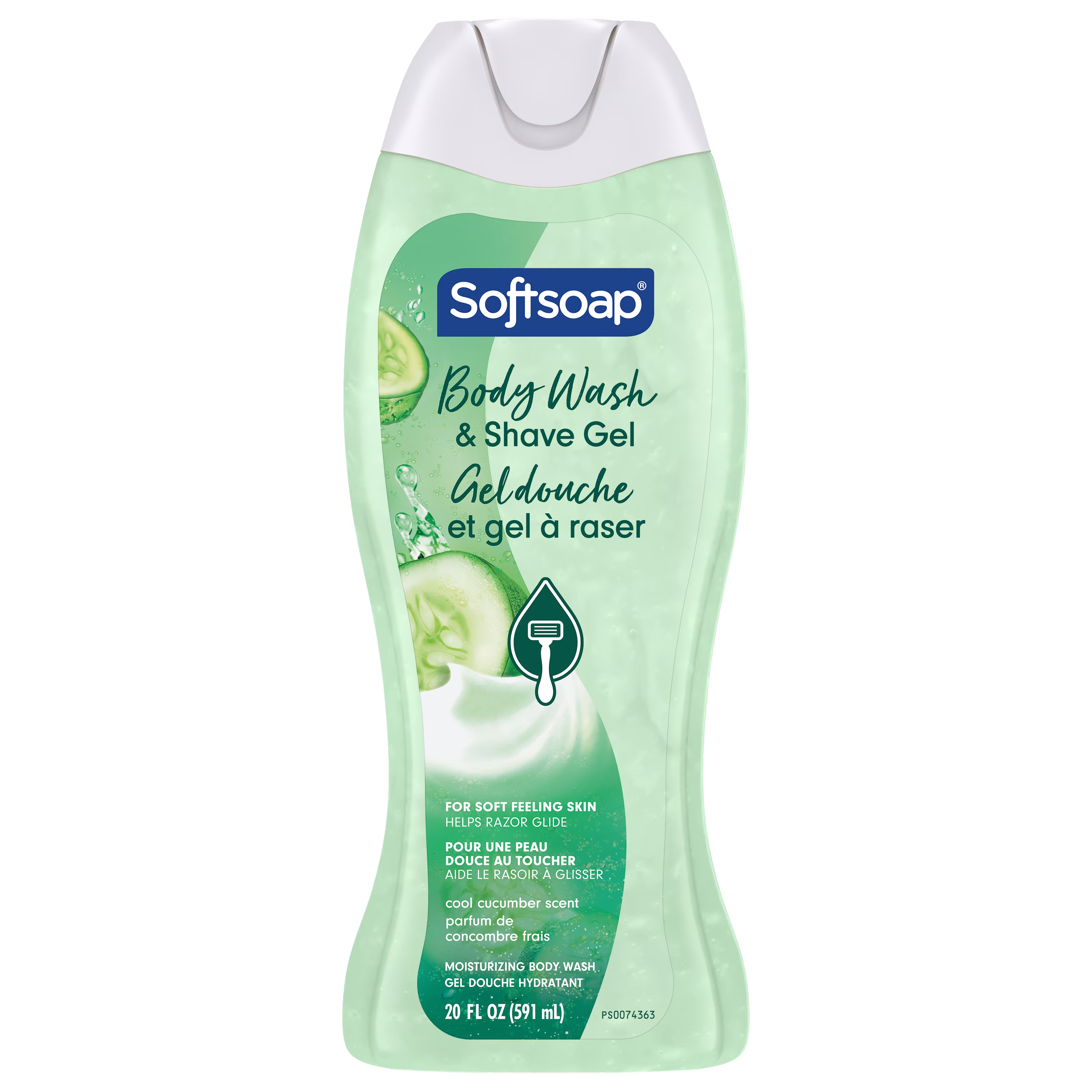 Gel douche et gel à raser au concombre frais