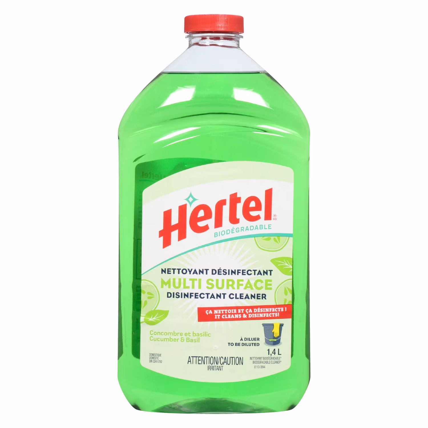 Nettoyant multi surfaces désinfectant parfum de concombre et de basilique