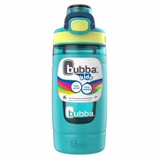 Bouteille deau pour enfants flo bubba. . large ouverture. manchon en silicone. couvercle à bouton-poussoir