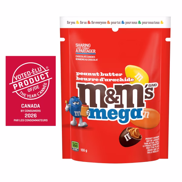 M&m's. bonbons mega au beurre de cacahuète en chocolat au lait. sac de partage.