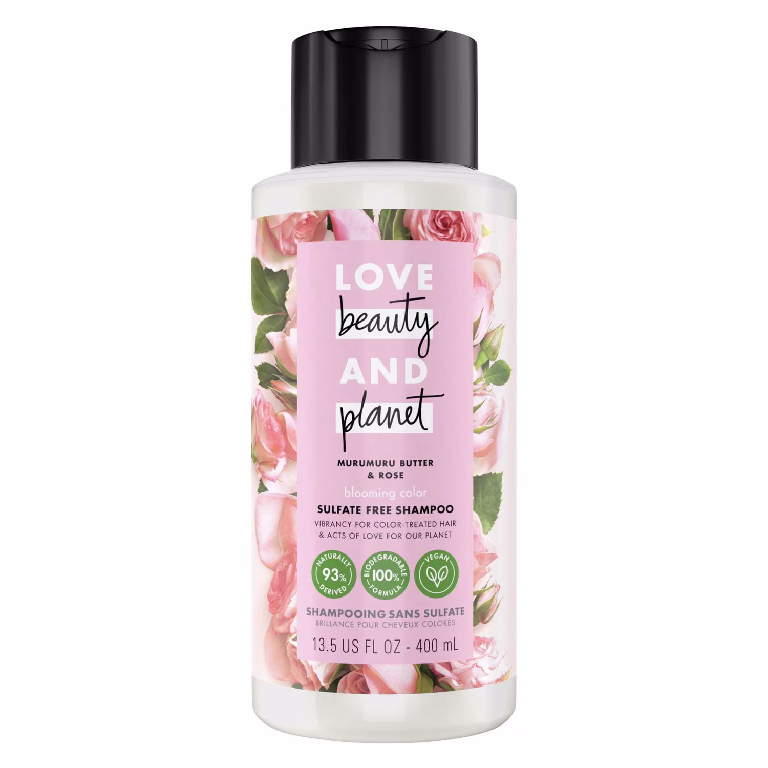 Shampooing love beauty and planet murumuru butter and rose