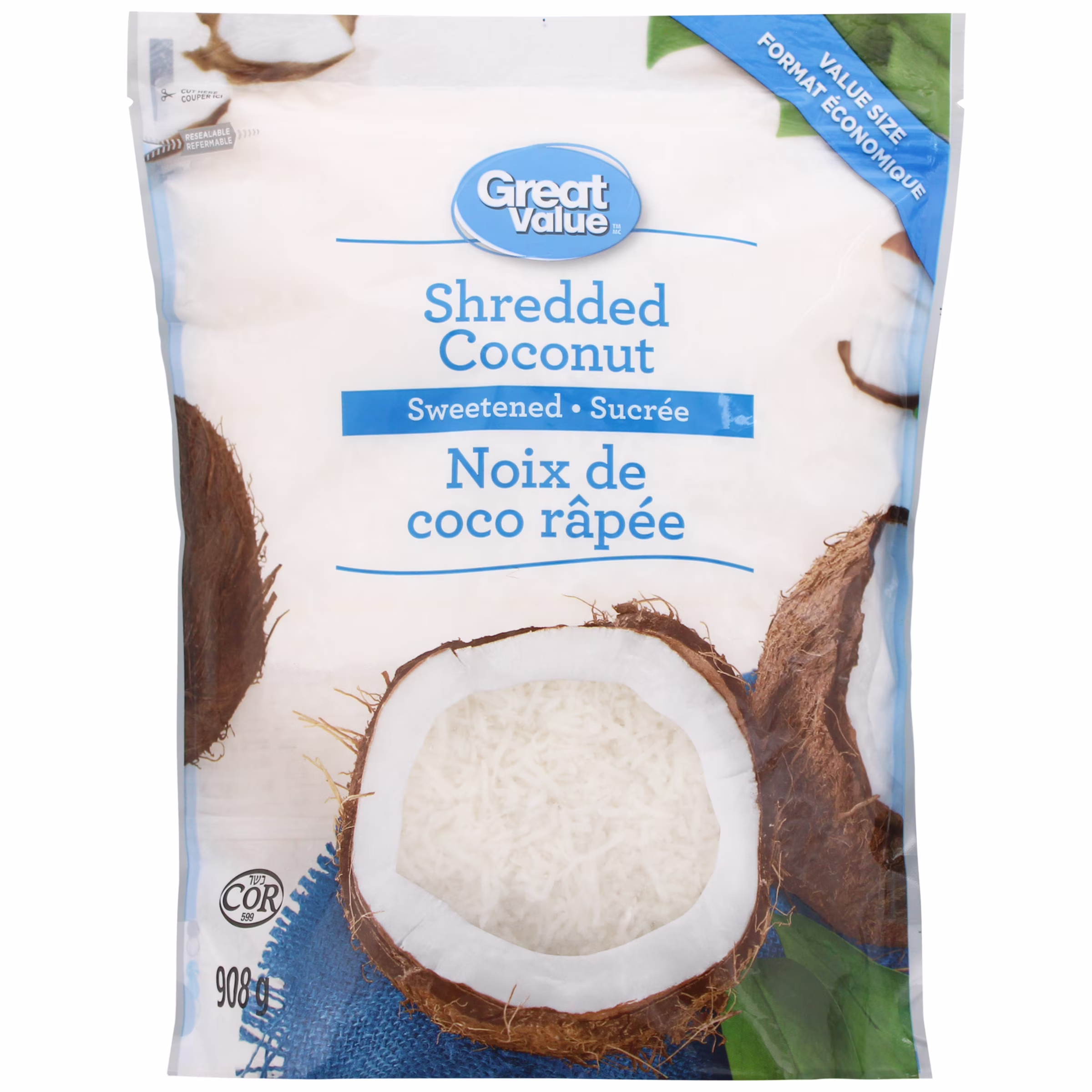 Noix de coco râpée sucrée great value