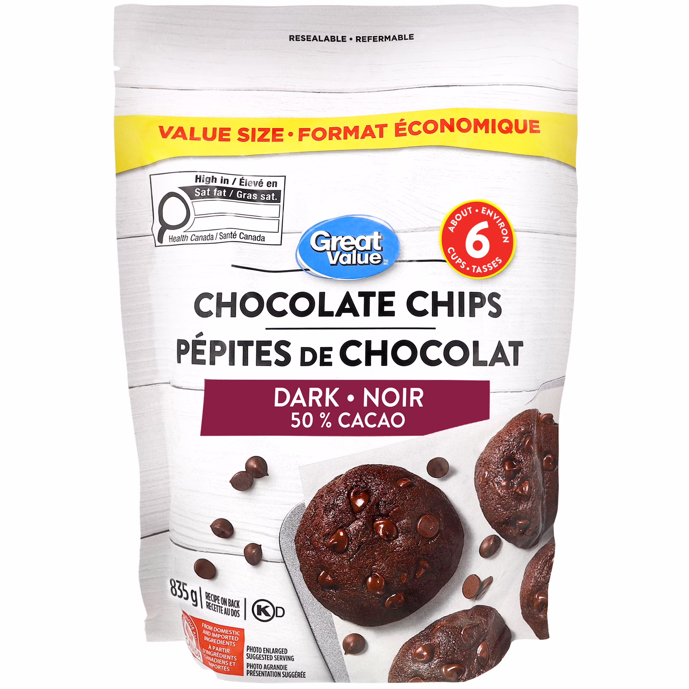 Pépites de chocolat noir 50& % cacao great value