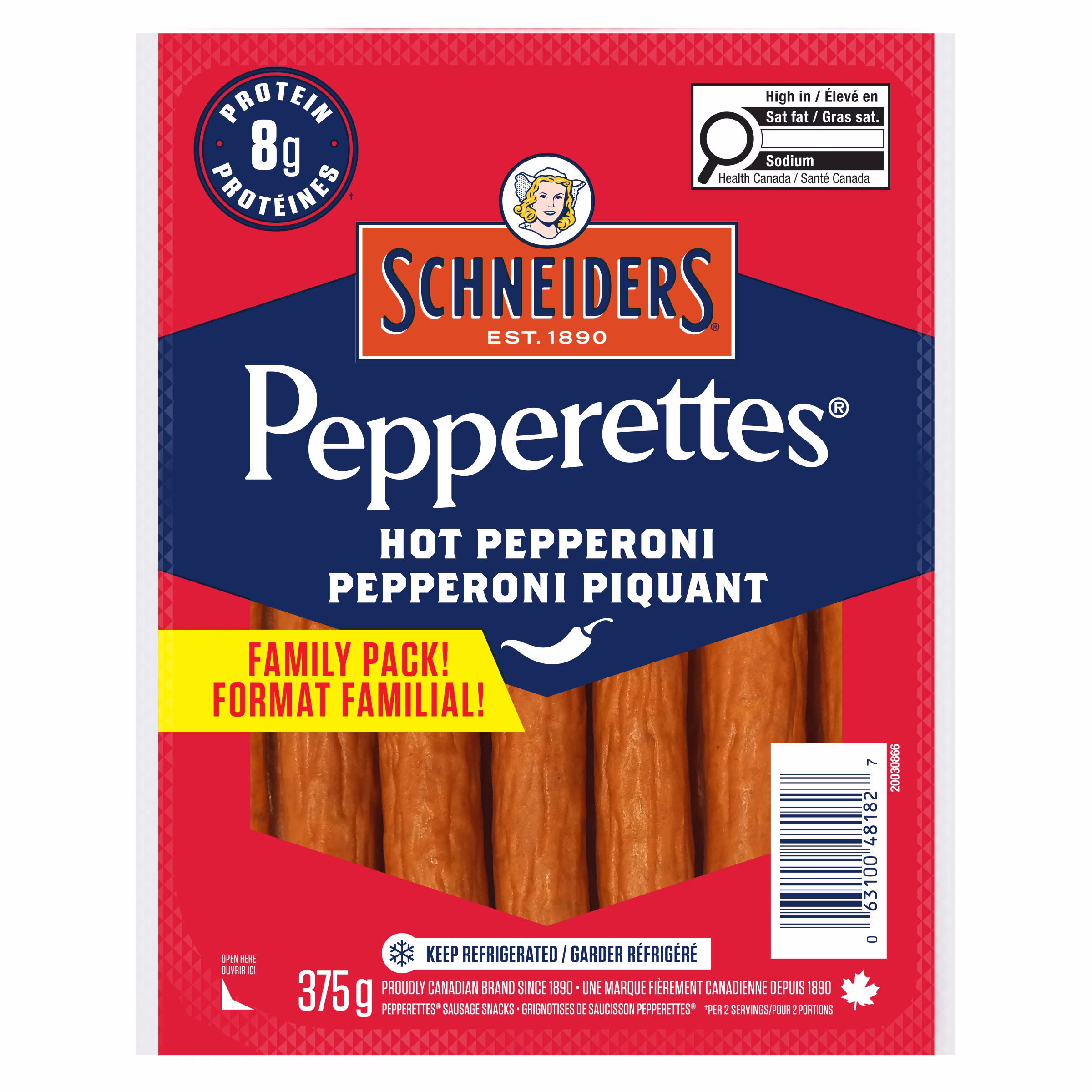 Schneiders bâtonnets de saucisson pepperoni piquant pepperettes