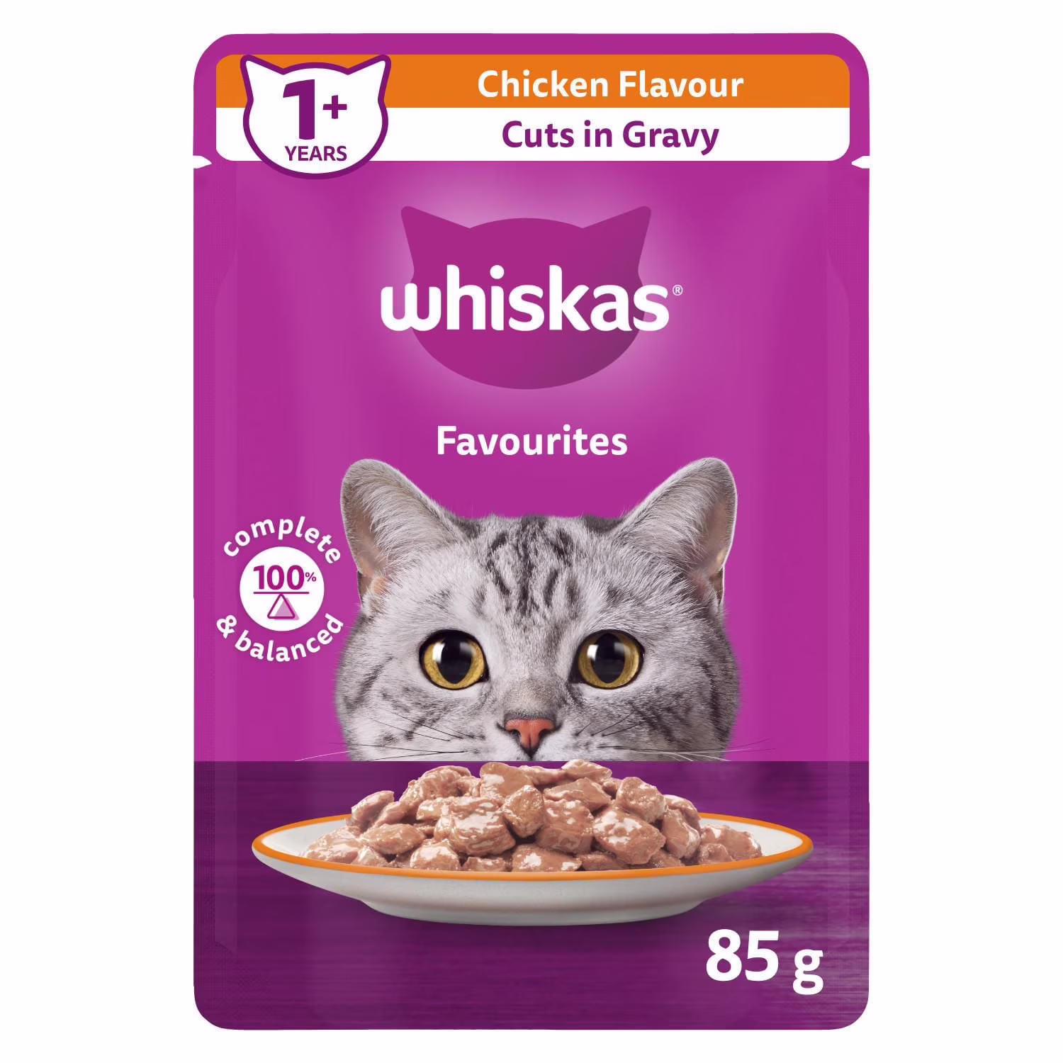 Whiskas Favoris Nourriture pour chat saveur de poulet 85 g